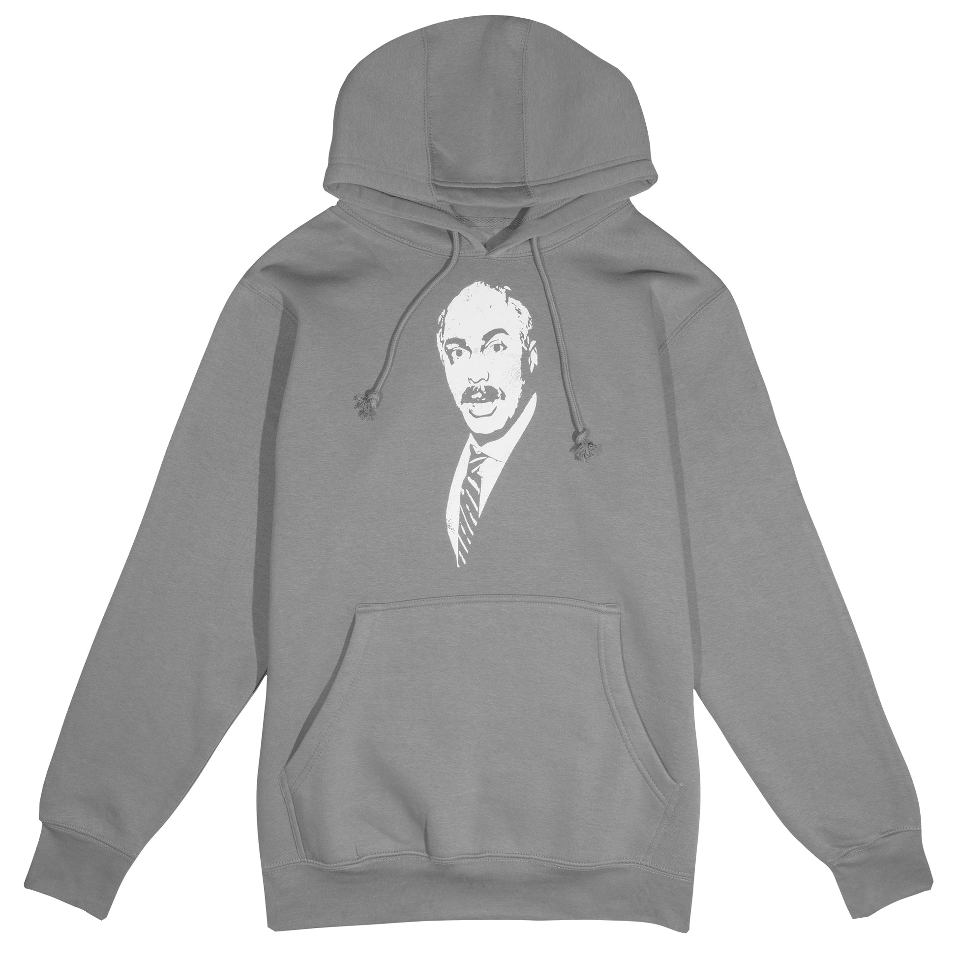 Adam Ray Comedy Grey Drawstring Hoodie White logo